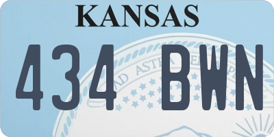 KS license plate 434BWN