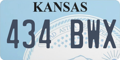 KS license plate 434BWX