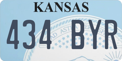 KS license plate 434BYR