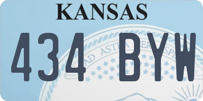KS license plate 434BYW
