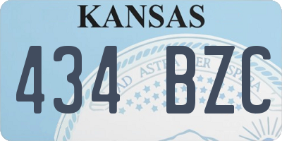 KS license plate 434BZC