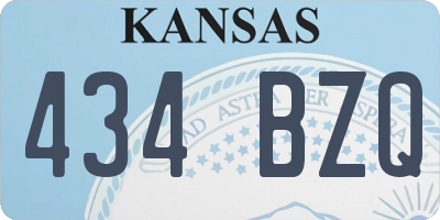KS license plate 434BZQ