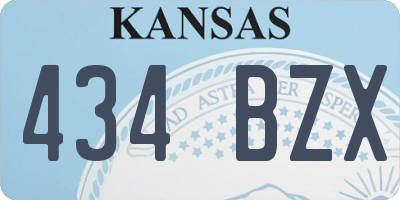 KS license plate 434BZX
