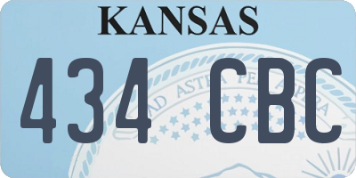 KS license plate 434CBC