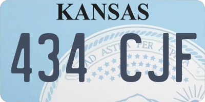 KS license plate 434CJF