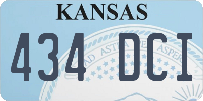 KS license plate 434DCI