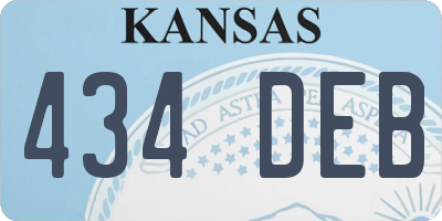 KS license plate 434DEB