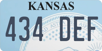 KS license plate 434DEF