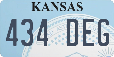 KS license plate 434DEG