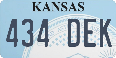 KS license plate 434DEK