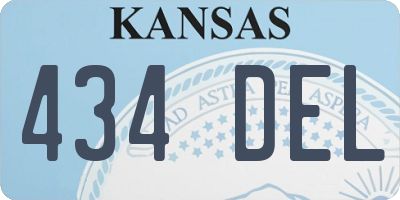 KS license plate 434DEL
