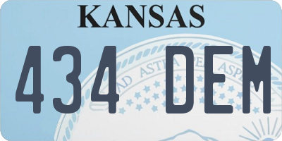 KS license plate 434DEM