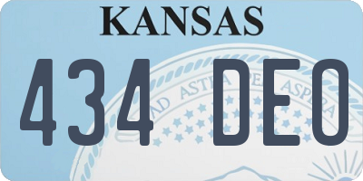 KS license plate 434DEO