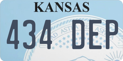 KS license plate 434DEP