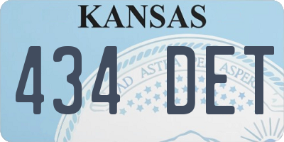 KS license plate 434DET