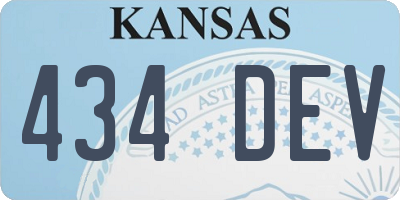 KS license plate 434DEV