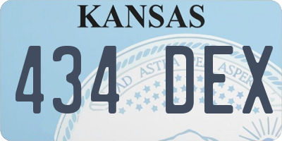 KS license plate 434DEX