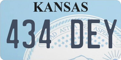 KS license plate 434DEY