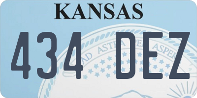 KS license plate 434DEZ
