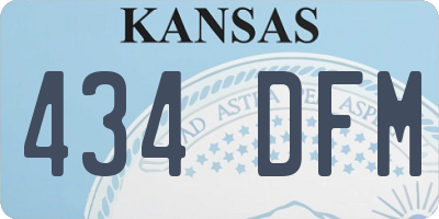 KS license plate 434DFM