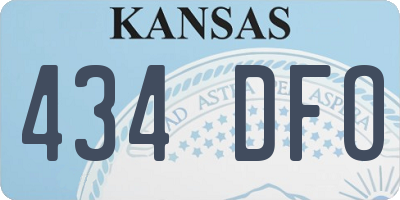 KS license plate 434DFO