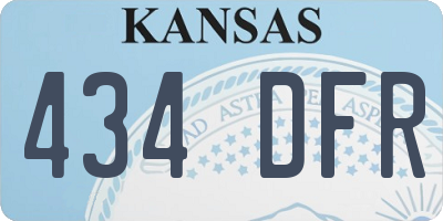 KS license plate 434DFR