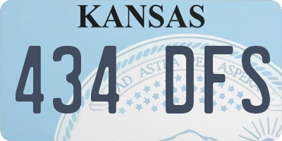 KS license plate 434DFS