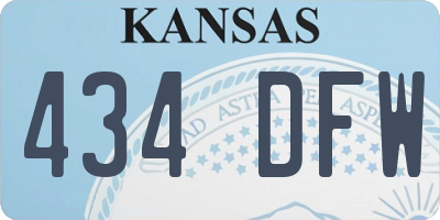 KS license plate 434DFW