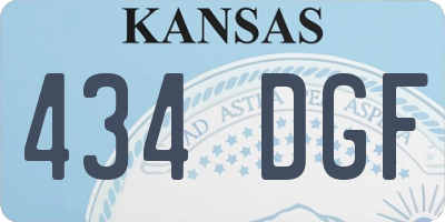 KS license plate 434DGF