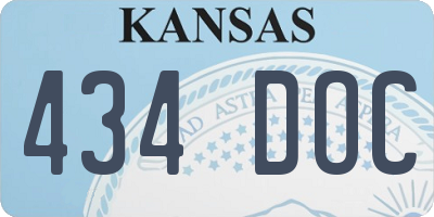 KS license plate 434DOC