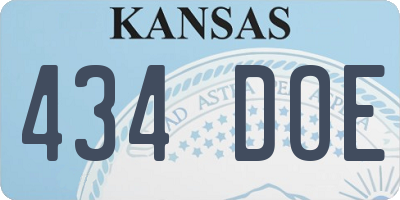 KS license plate 434DOE