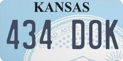 KS license plate 434DOK