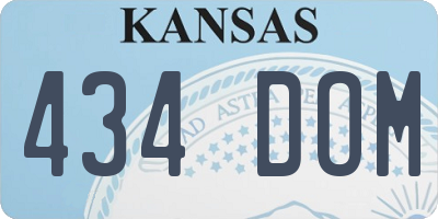 KS license plate 434DOM
