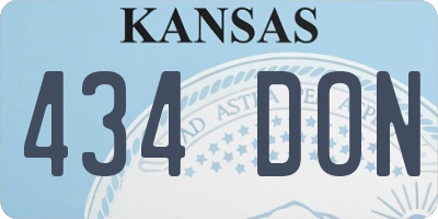 KS license plate 434DON