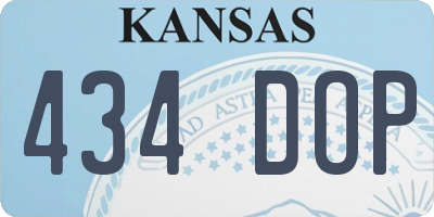 KS license plate 434DOP