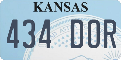 KS license plate 434DOR