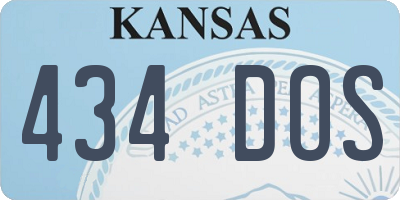 KS license plate 434DOS