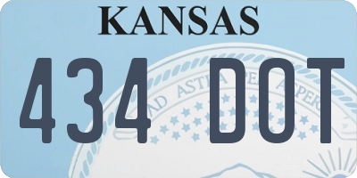 KS license plate 434DOT