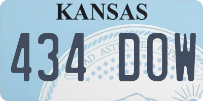 KS license plate 434DOW