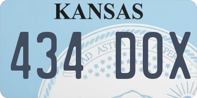 KS license plate 434DOX