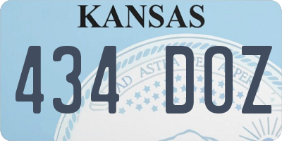 KS license plate 434DOZ