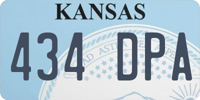KS license plate 434DPA