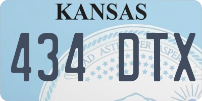 KS license plate 434DTX