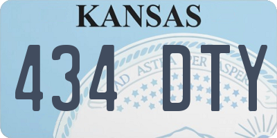 KS license plate 434DTY