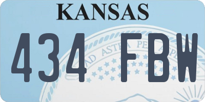 KS license plate 434FBW