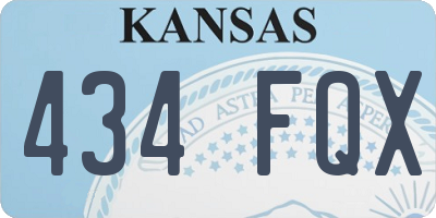 KS license plate 434FQX