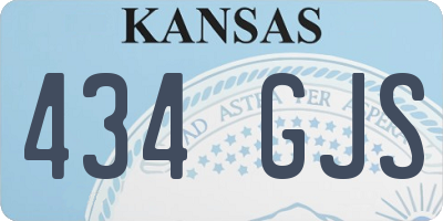 KS license plate 434GJS