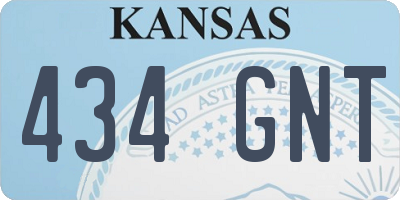 KS license plate 434GNT