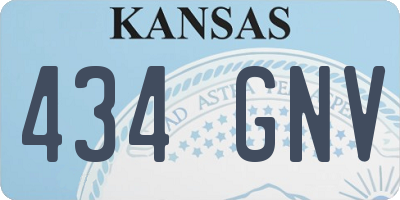 KS license plate 434GNV