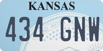 KS license plate 434GNW
